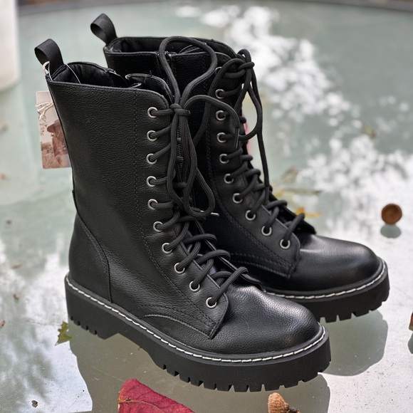 Sincerely Jules Black Combat Boots 7.5 NEW - Picture 7 of 8